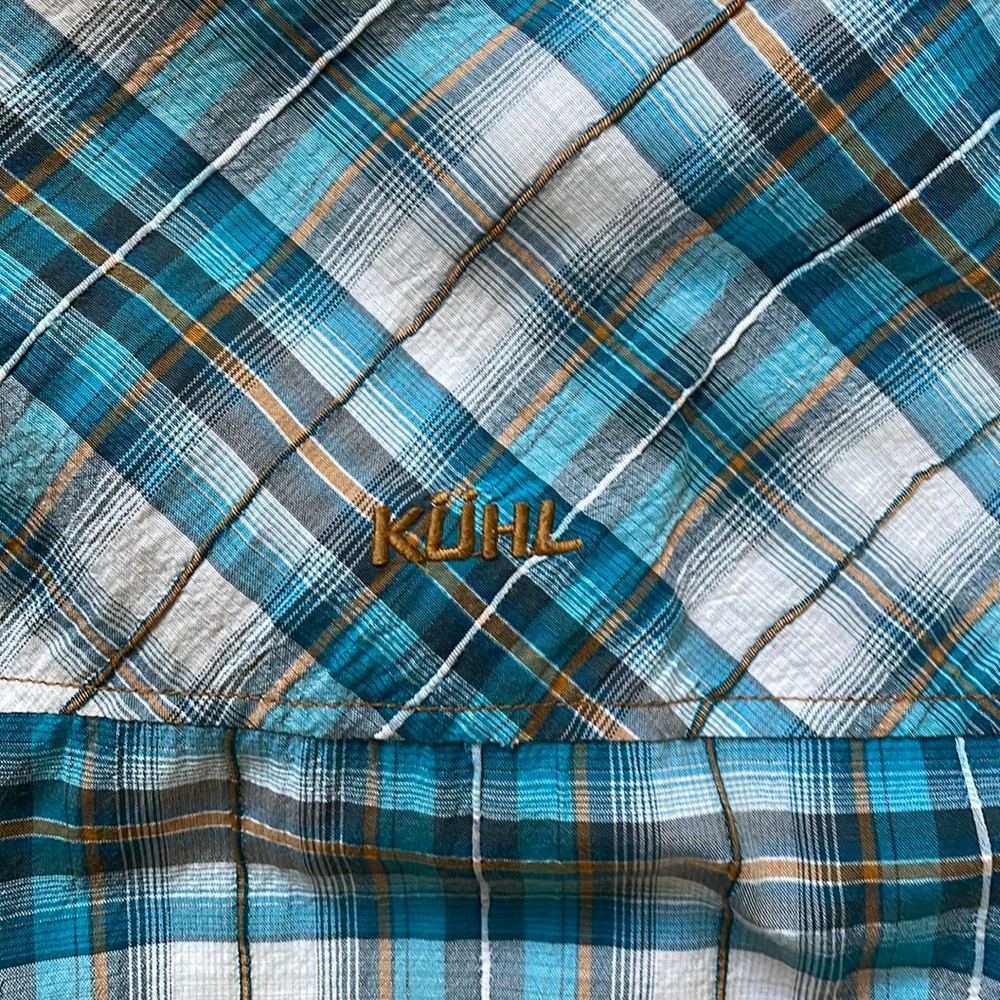 Kuhl Mens Plaid Hiking Shirt Blue XL
